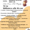 Appuntamenti autunno/inverno 2025-26 | Tè in biblioteca