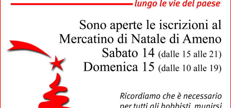 Mercatino di Natale di Ameno 2026: aperte le iscrizioni! Mercatino di Natale di Ameno 2026: aperte le iscrizioni!